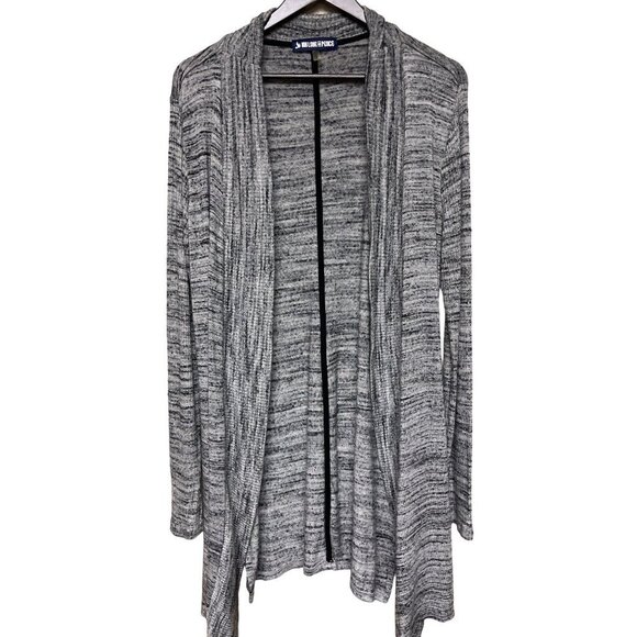 Ink Love Peace Long Open Cardigan Duster Gray Heather Sweater Size Large - Picture 1 of 7